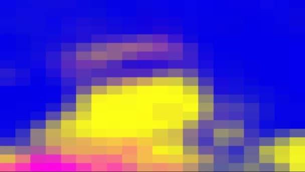 抽象无意义的作文 色彩斑斓的紫色 蓝色和黄色斑点以混乱的节奏脉动着 — 图库视频影像