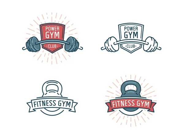 SET DI LOGO DI FITNESS — Vettoriale Stock