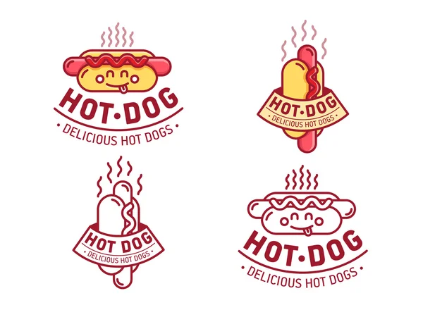 Hot dogy logo rychlého občerstvení — Stockový vektor