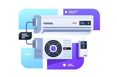 Uzaktan kumandalı modern klima.