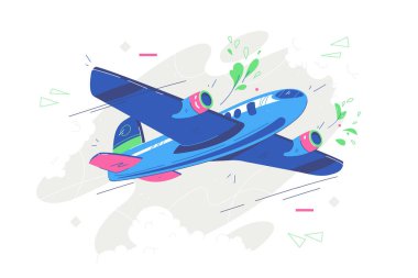 Gökyüzünde modern jet uçağı
