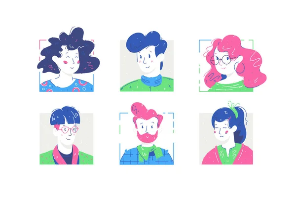 Avatars de personnes visages — Image vectorielle