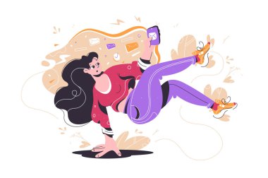 Mesaj akışı dijital teknolojili güzel kızı götürdü.