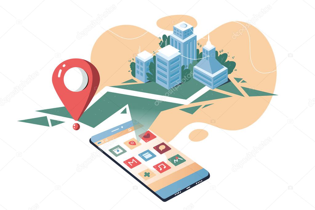 Smartphone application with city map