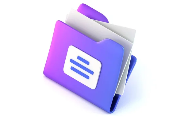 Folder for storage documents 3D render — Stock Photo, Image