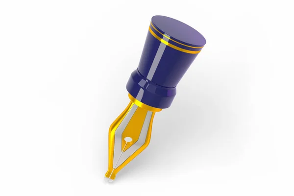 Pena dourada afiada renderização 3D — Fotografia de Stock