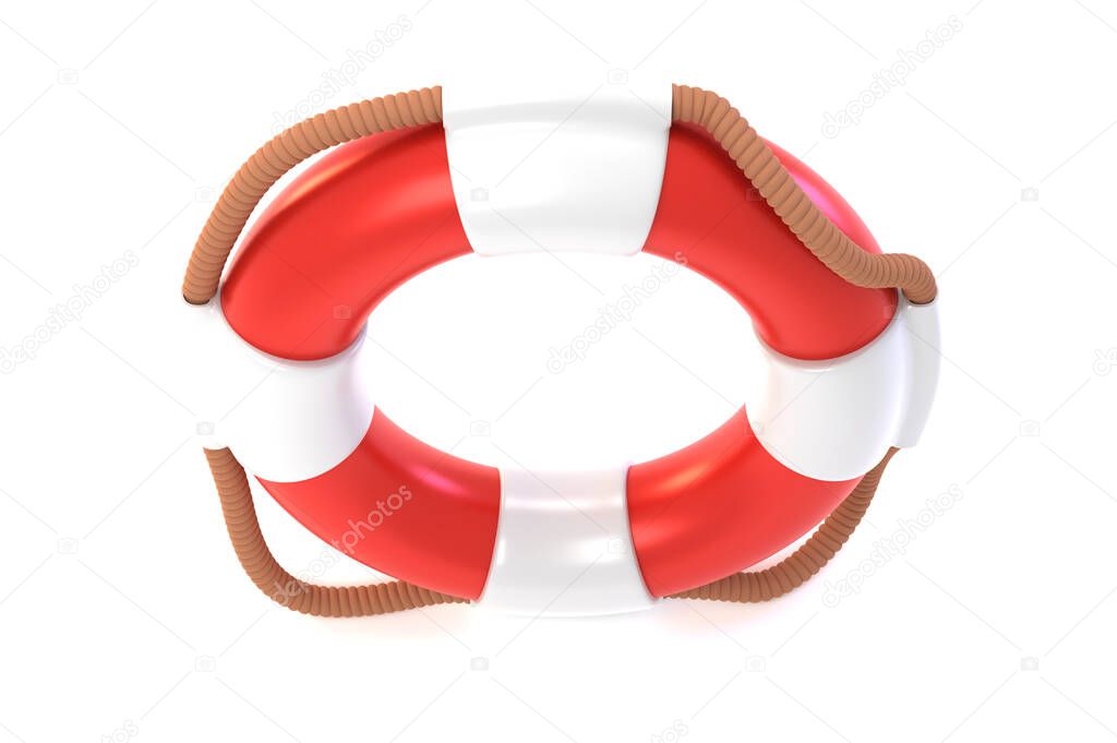 Lifebuoy water safety top view 3D render