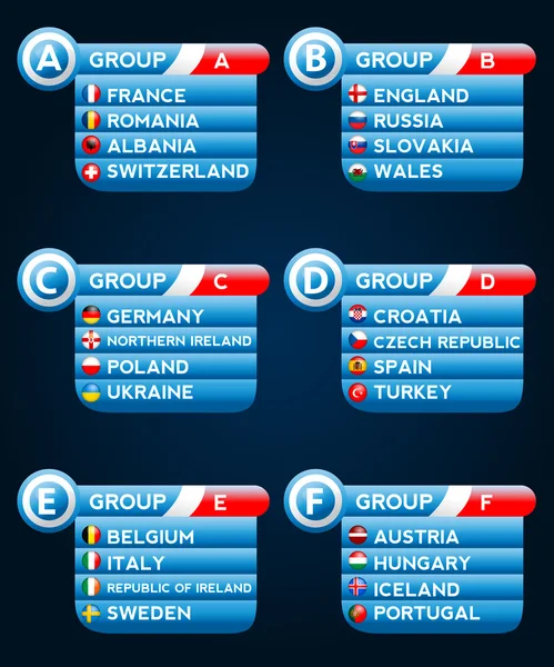 Gruplar halinde Avrupa bayrakları — Stok Vektör