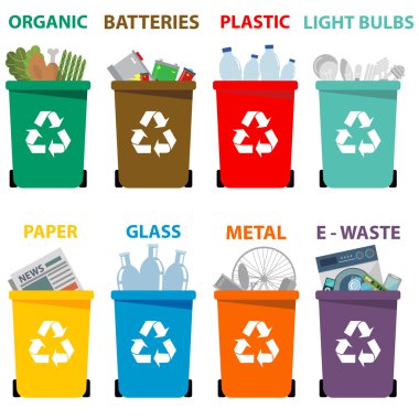 recycle waste bins clipart