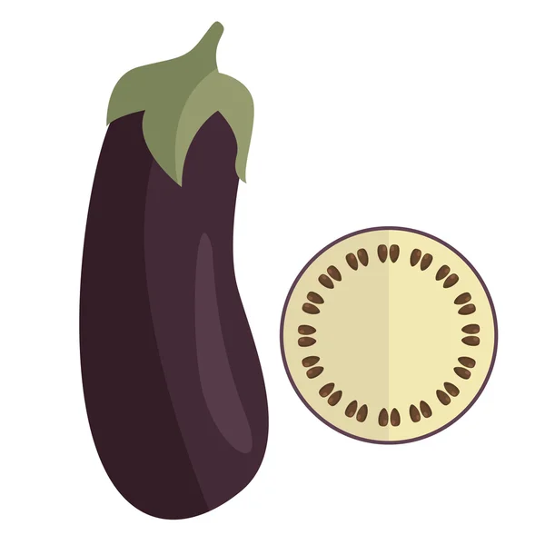 Rijp Paars aubergine — Stockvector