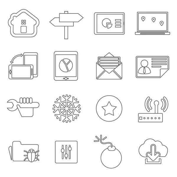 Business mono linear pictograms — Stock Vector