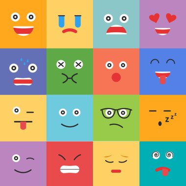 farklı duygular ile kare ifadeler