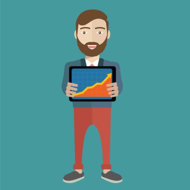 İşadamı ile Grafik Tablet 