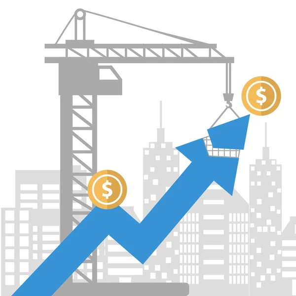 Concepto de éxito del negocio de construcción — Vector de stock