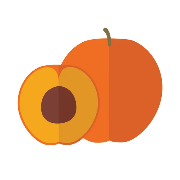 Érett őszibarack gyümölcs — Stock Vector