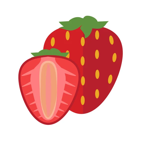 Frische, detaillierte Erdbeeren — Stockvektor