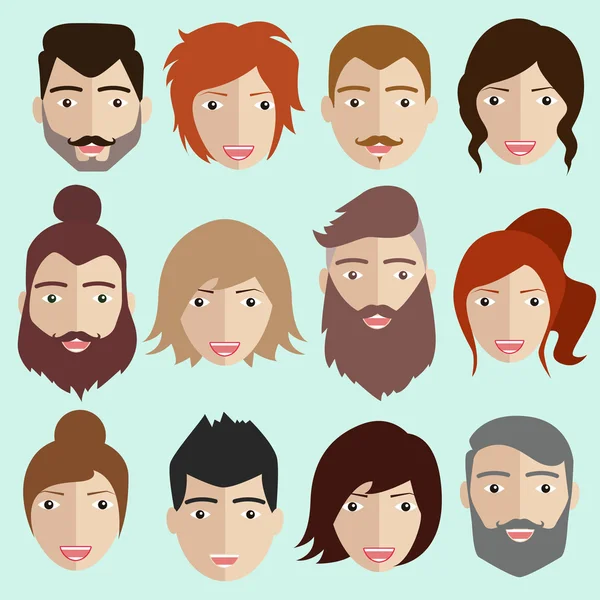 Mężczyzn i kobiet, fryzury — Wektor stockowy