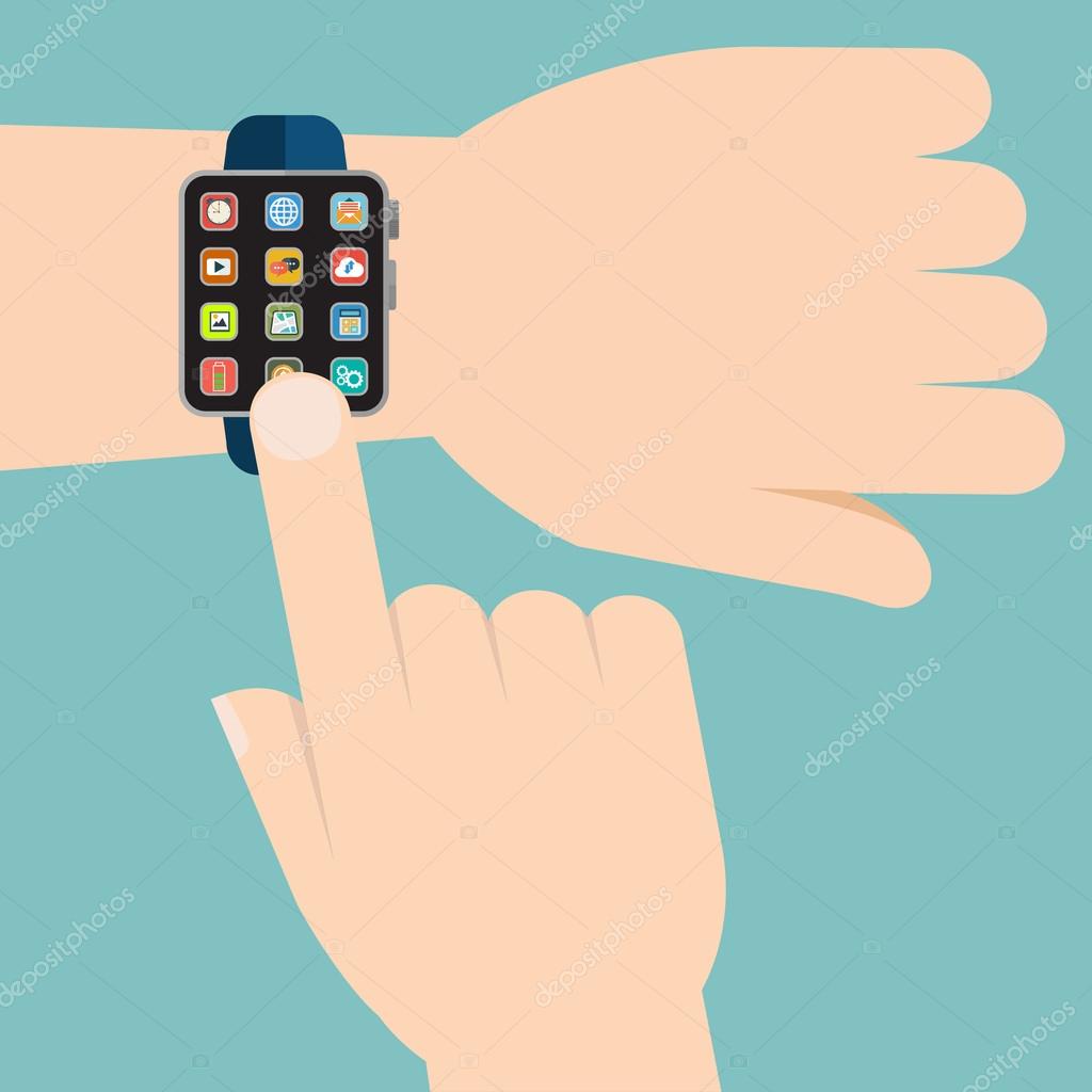 Smart watch on hand Stock Vector Image by ©royalty 112747292