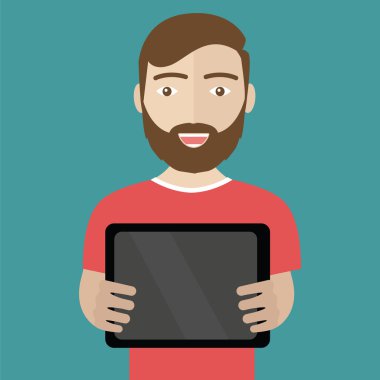 adam bir tablet tutar