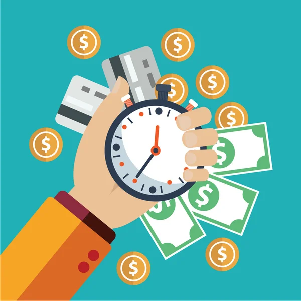 Il tempo è denaro Business Concept — Vettoriale Stock