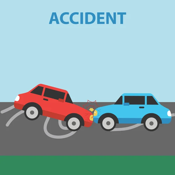 Two cars hit head-on — Stock Vector