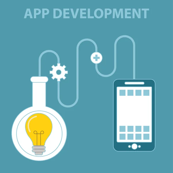 Proces rozwoju aplikacji mobilnych — Wektor stockowy