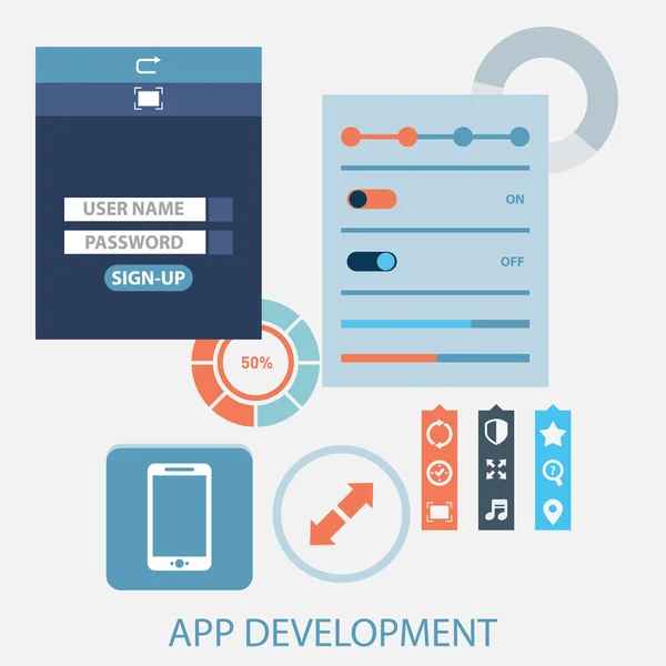 App-Entwicklungskonzept — Stockvektor