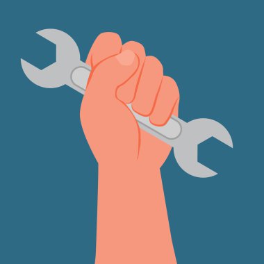 elini tutan somun anahtarı 