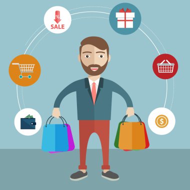 Mutlu alışveriş müşteri