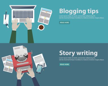 Çalışma alanı daktilo ile. Bloglama.