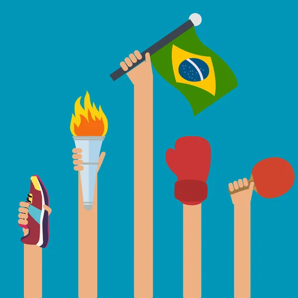 Río juegos de verano en Brasil . — Archivo Imágenes Vectoriales