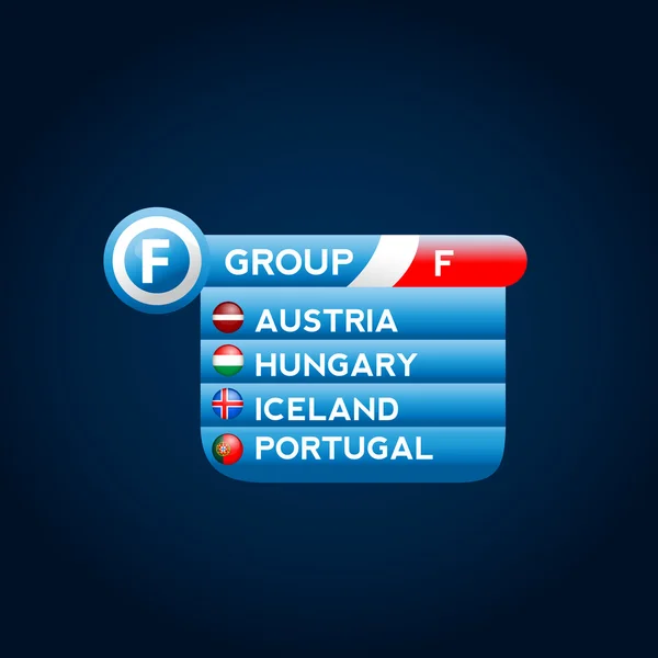 Grupos europeus. Futebol —  Vetores de Stock