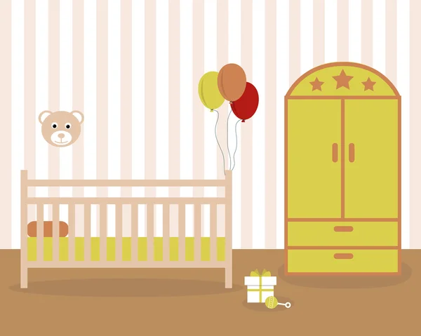 Baby room. Flat illustration — Stock Vector
