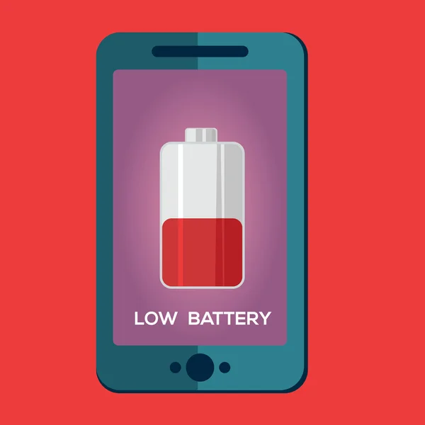 Rood batterijpictogram. — Stockvector