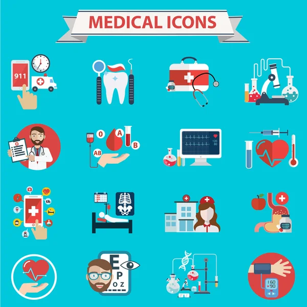 Concepto conjunto de suministros médicos — Vector de stock