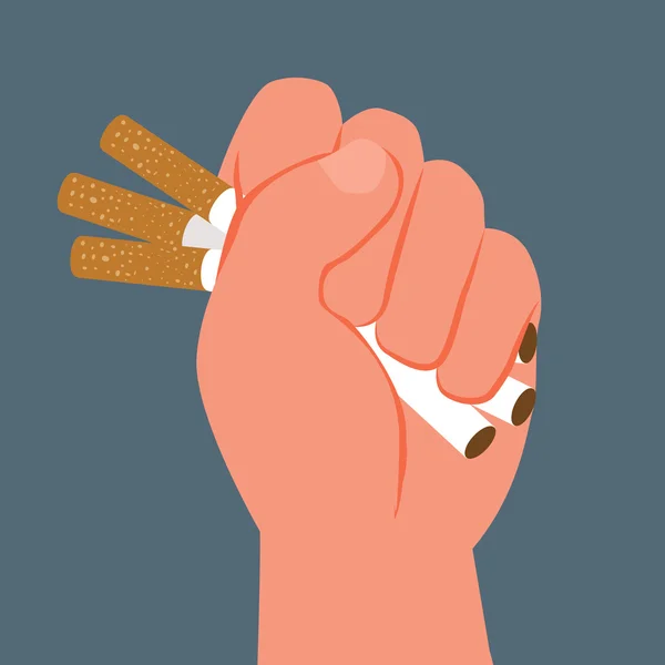 Cigarrillos en puño . — Archivo Imágenes Vectoriales