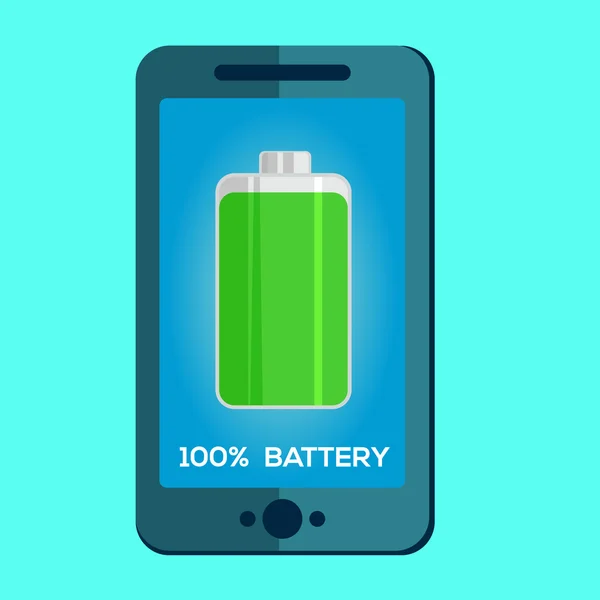 Icona della batteria piena verde . — Vettoriale Stock