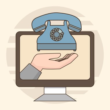 İnce hat İş müşteri hizmetleri hizmeti kavramı düz simgeler bize yardım masası telefon görüşmesi destek ayarlayın