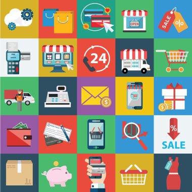 Alışveriş ve E ticaret simgeler