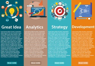 İş ekipmanları ve yönetimi Dikey Banner Kavramı