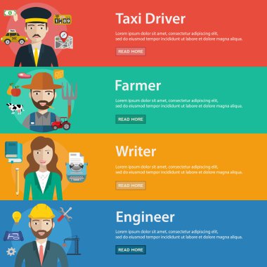 İnsan meslek afiş kümesi