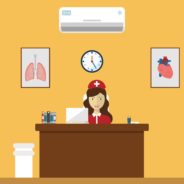 Прием в клинике. Больничный центр здоровья
.