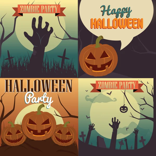 Halloween-Poster Set — Stockvektor