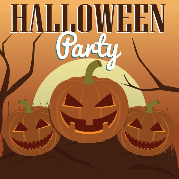 Плакат Хэллоуинской вечеринки — стоковый вектор