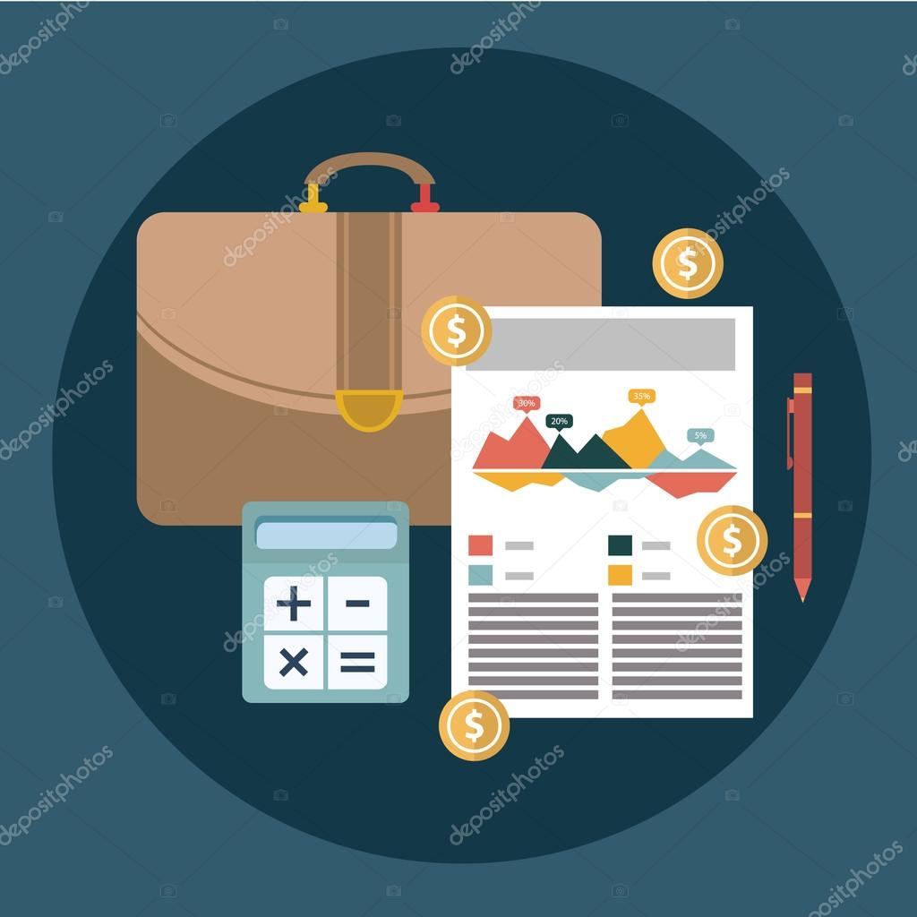 金融ビジネスの成功計画報告書と会計概念ベクトル イラスト ストックベクター C Royalty