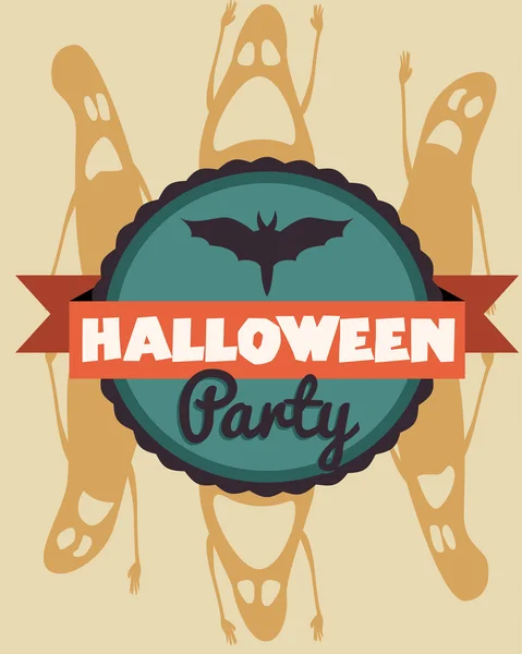 Плакат Хэллоуинской вечеринки. Векторная иллюстрация . — стоковый вектор