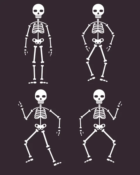 Cartel de Halloween, banner de baile de esqueletos o fondo para la noche de fiesta — Vector de stock