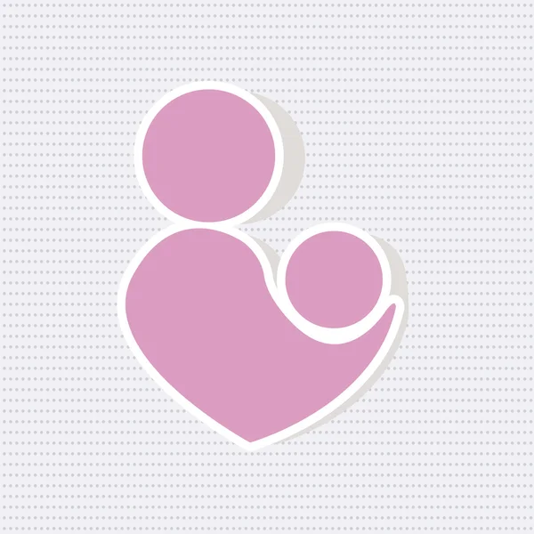 Moeder en baby vector silhouet — Stockvector