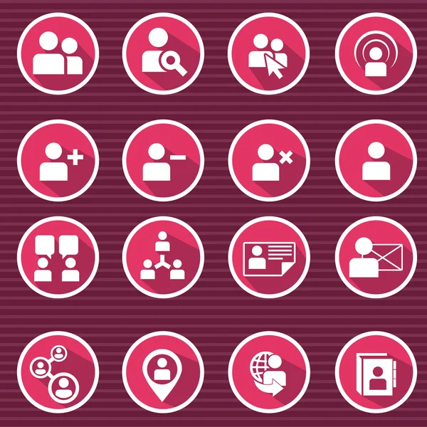 Flat modern human resources and management icons set — Stock Vector