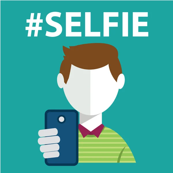 Selfie, Selfie machen — Stockillustration Selfie, Selfie machen — Stockvektor